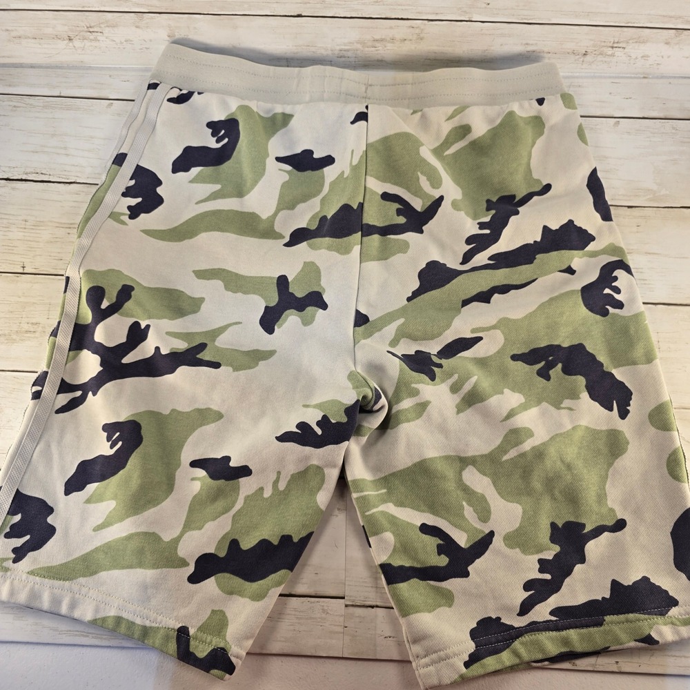 Adidas Originals Boys XL Camo Sweat Shorts Green Black Trefoil 3 Stripe SU365